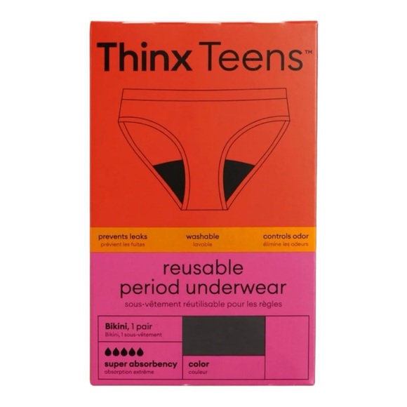 THINX Teen Reusable Period Bikini Underwear Super Absorbency LARGE (13-14) NIB - Picture 1 of 6